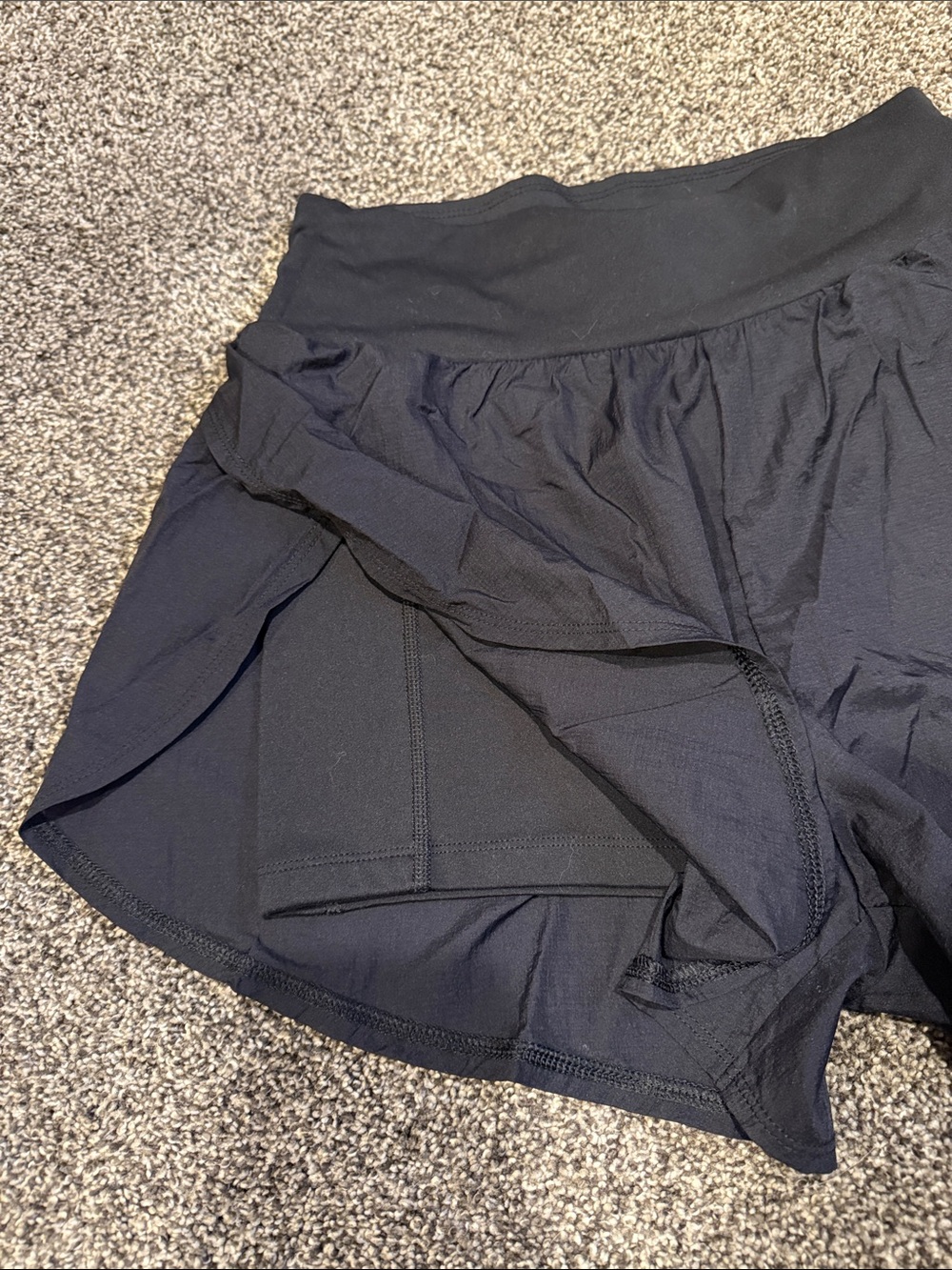 all in motion Black High-Waist Women's Active Shorts with Wide Waistband - Picture 2 of 4